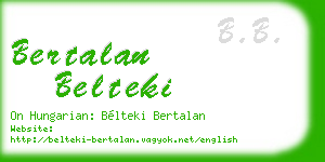bertalan belteki business card